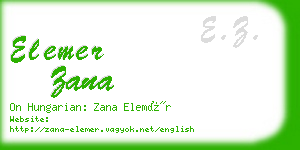 elemer zana business card